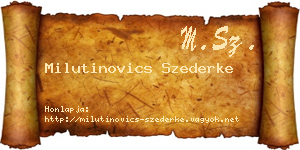 Milutinovics Szederke névjegykártya